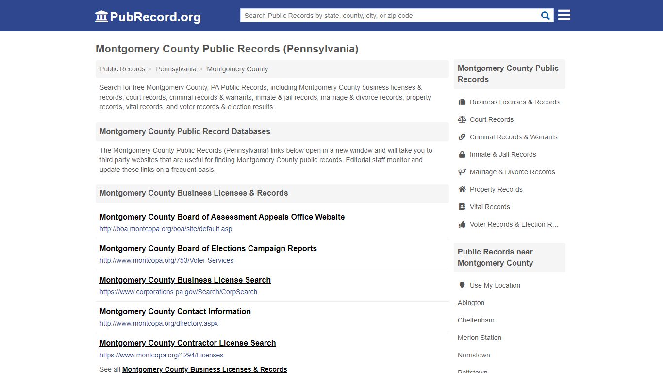 Free Montgomery County Public Records (Pennsylvania Public Records)