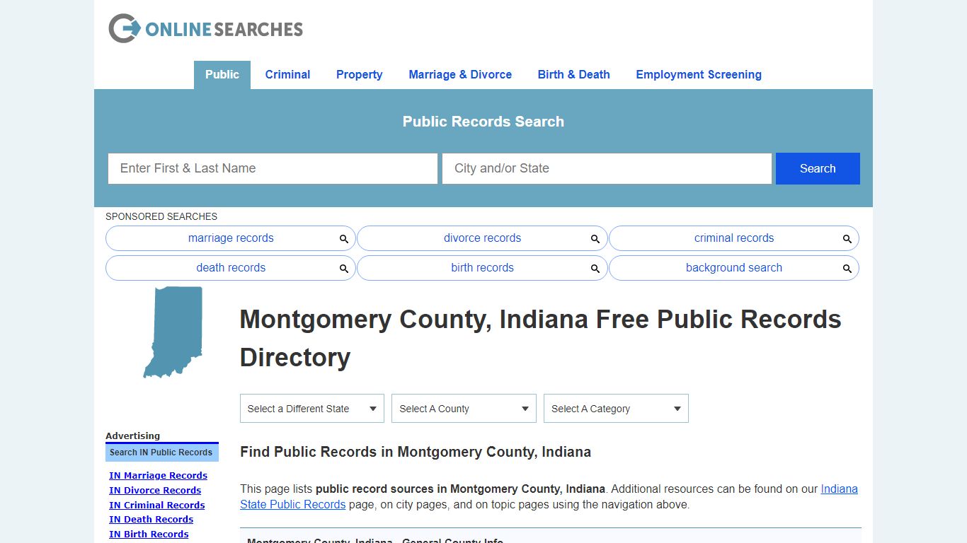 Montgomery County, Indiana Free Public Records Directory