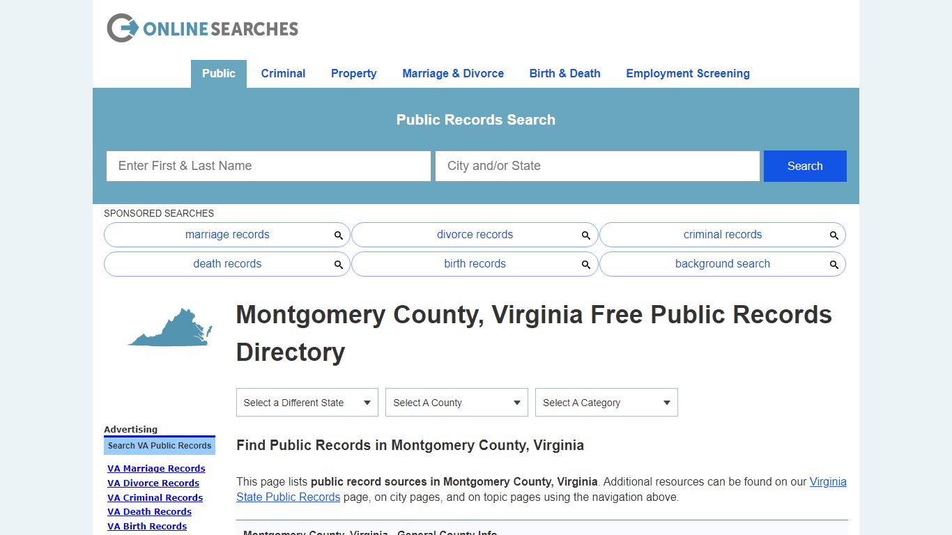 Montgomery County, Virginia Free Public Records Directory